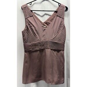 Banana Republic Womens Sleeveless V-Neck 100% Silk Mauve Blouse Size 6